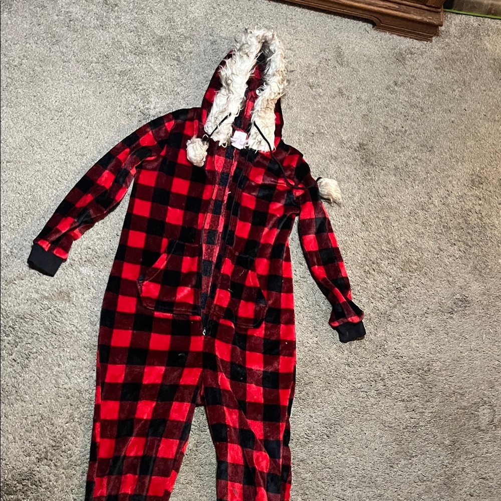 Cozy Red and Black Plaid Onesie